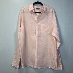 Murano Light Pink Linen Casual Button‎ Down Shirt Size Large Tall